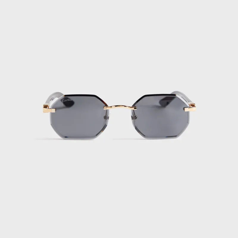 Cartier Geometric 54 Sunglass - Gold / Grey sold by Kith