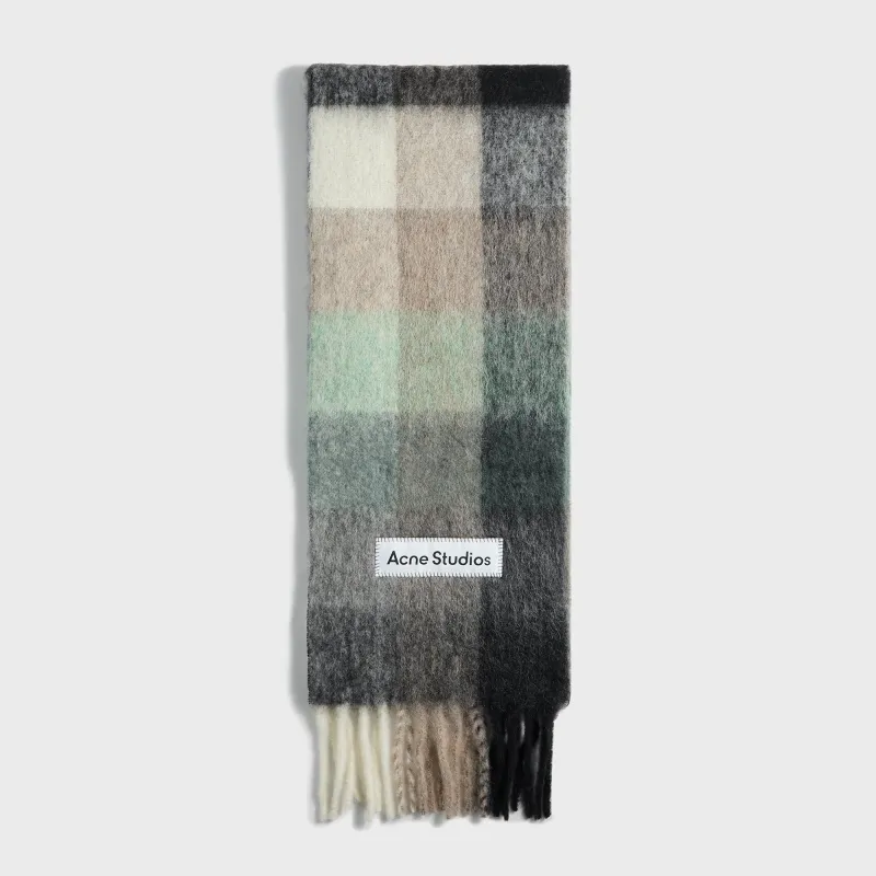 Acne Studios Scarf - Green / Grey sold by Kith