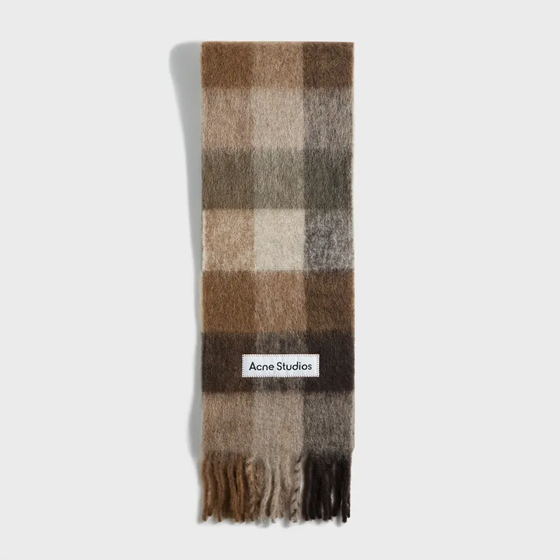 Acne Studios Scarf - Brown / White sold by Kith