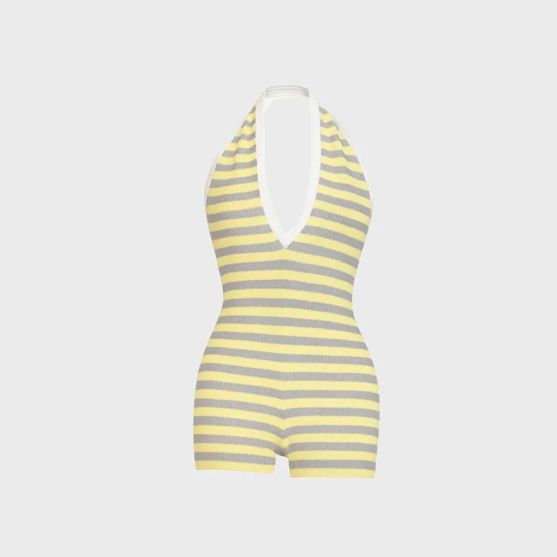 Miaou Colette Bodysuit - Butter Stripe sold by Kith