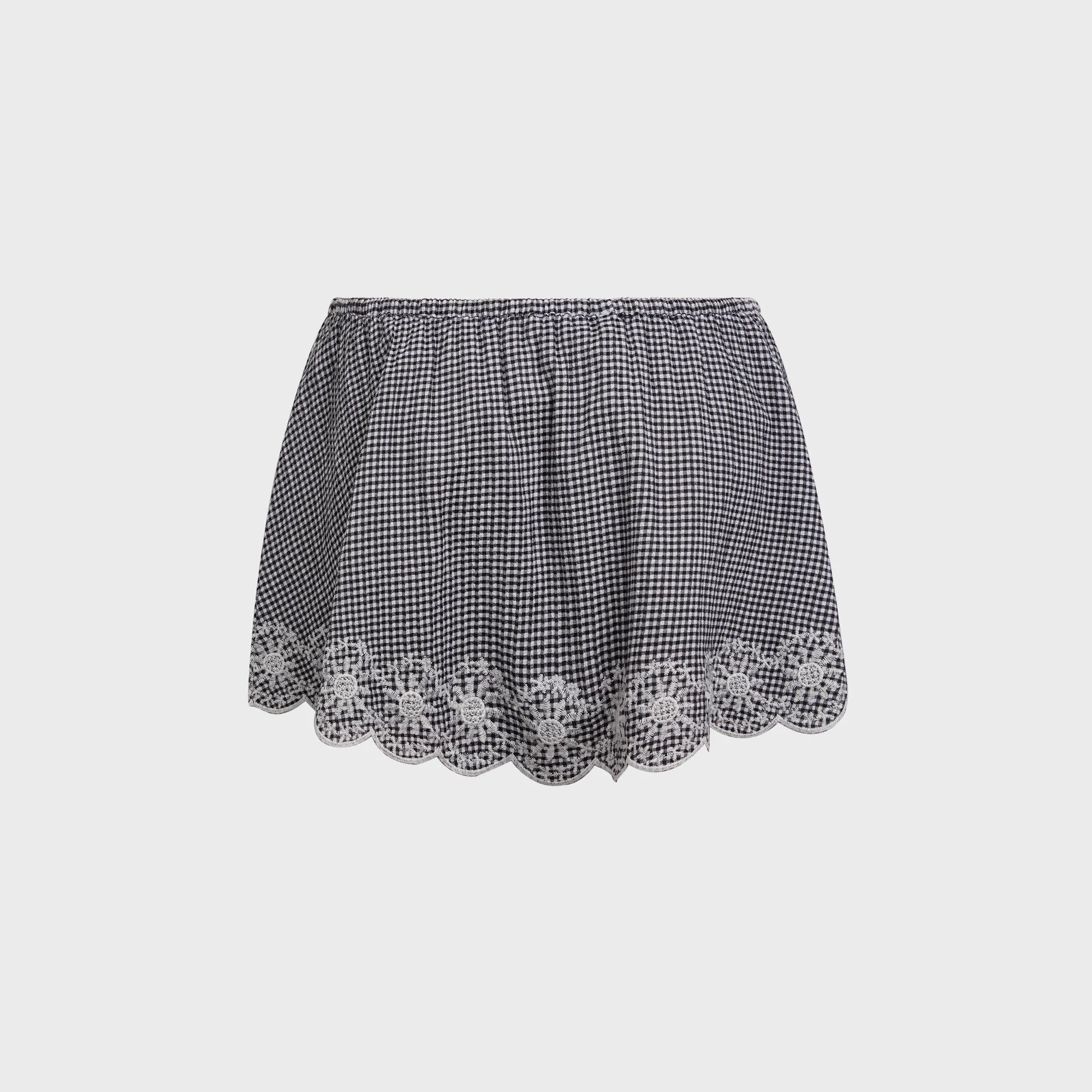 GUIZIO Maelle Gingham Mini Skirt - Black sold by Kith product image thumbnail 2