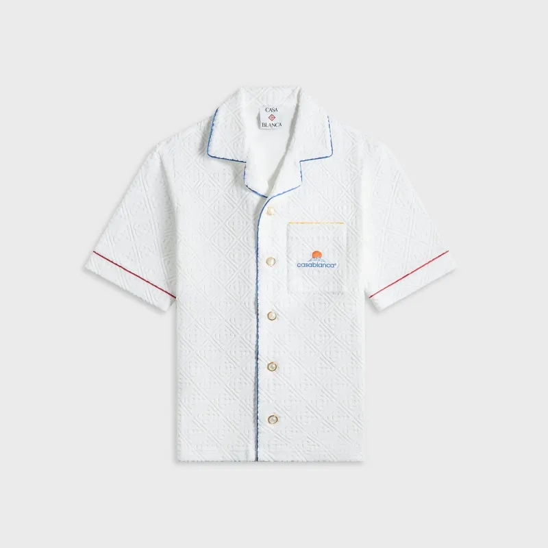 Casablanca Towelling Monogram Shirt - Bright White sold by Kith