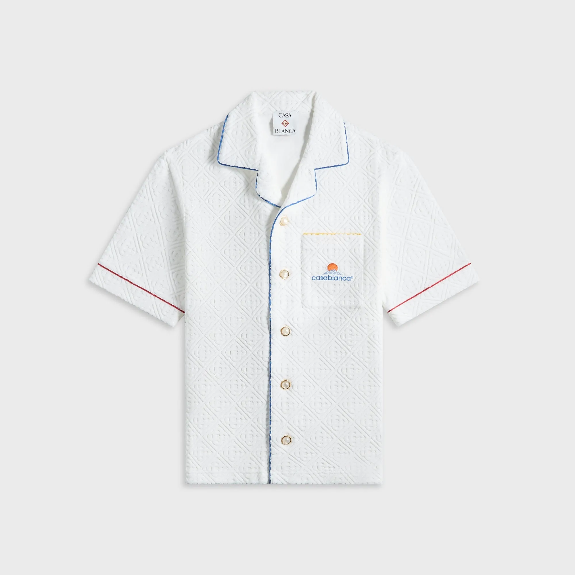 Casablanca Towelling Monogram Shirt - Bright White sold by Kith