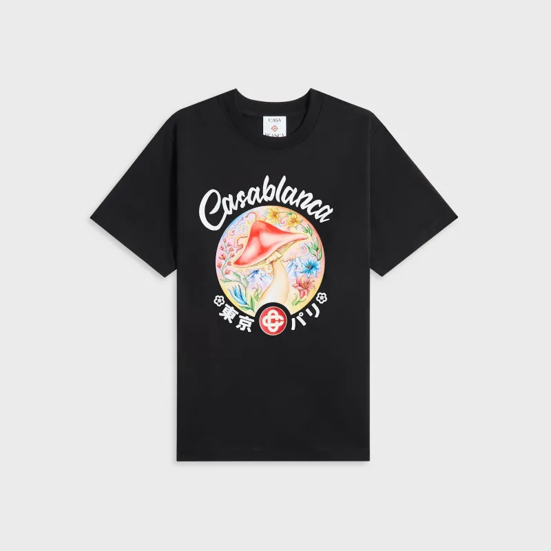 Casablanca Mushroom Emblem Printed Tee - Black sold by Kith