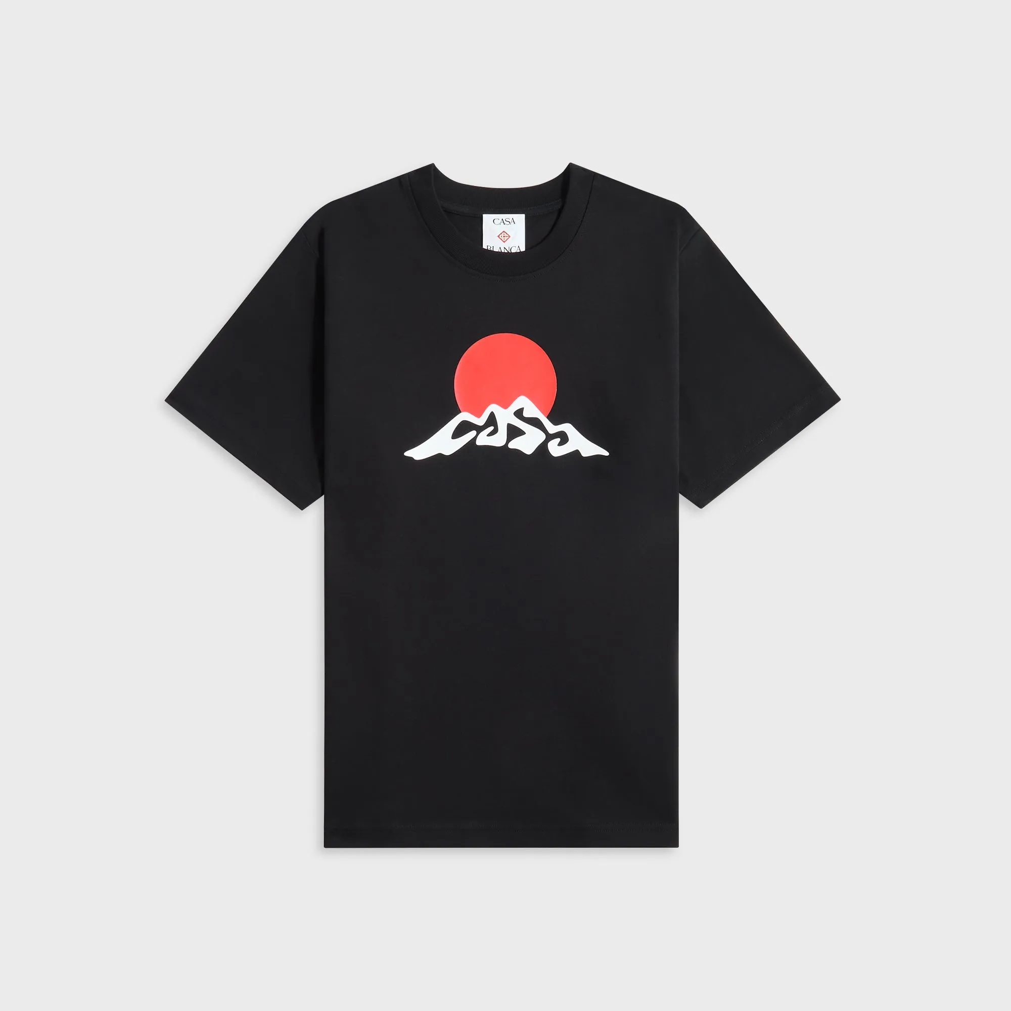 Casablanca Montagne White Snow Printed Tee - Black sold by Kith