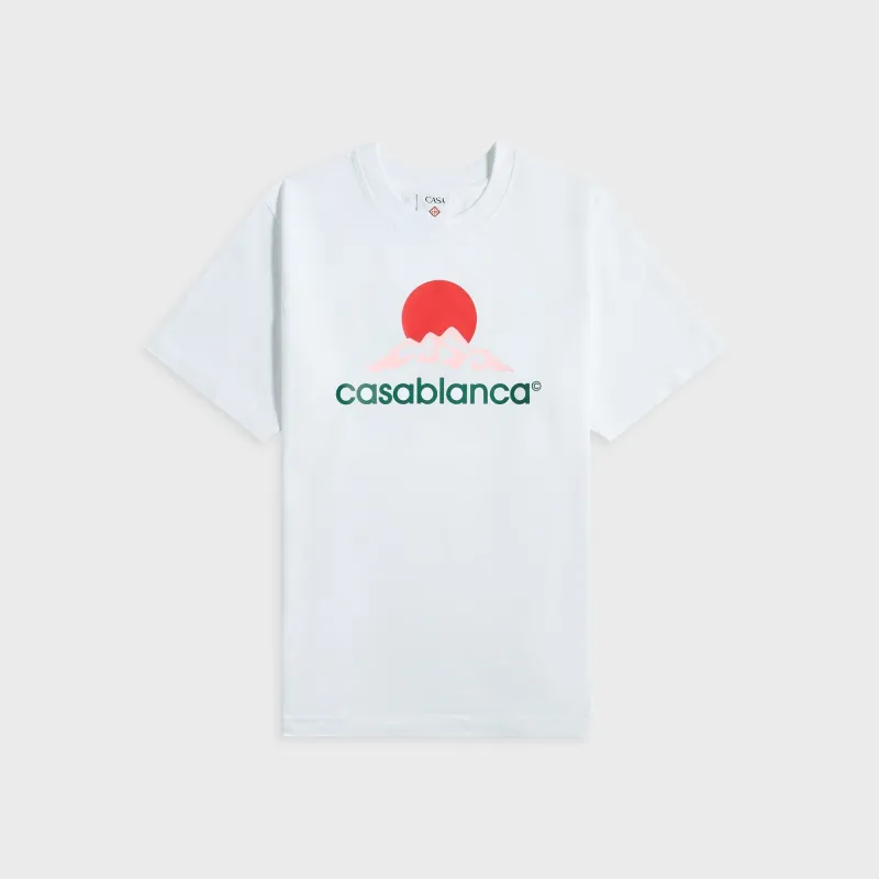 Casablanca Montagne Printed Tee - White sold by Kith