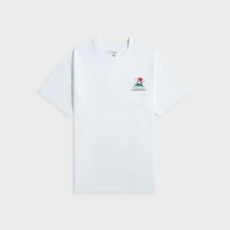 Casablanca Montagne Ondulée Screen Printed Tee - White sold by Kith