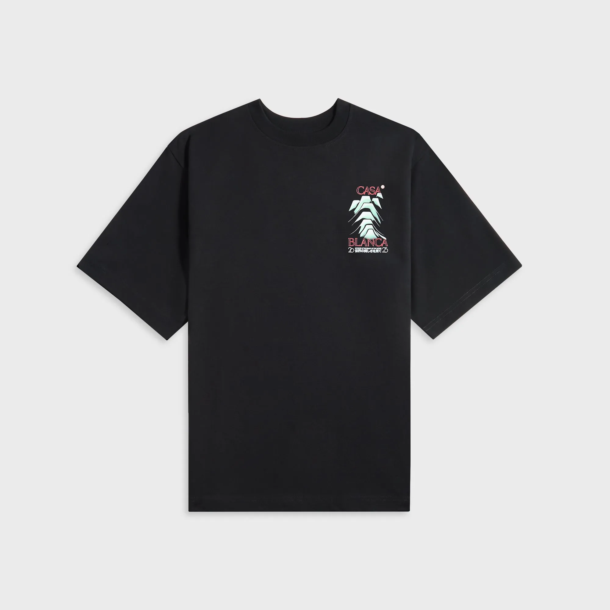 Casablanca Frosty Mountain Screen Printed Oversized Tee - Black sold by Kith