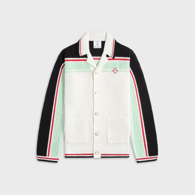 Casablanca Faux Crochet Shirt - Black / Multi sold by Kith