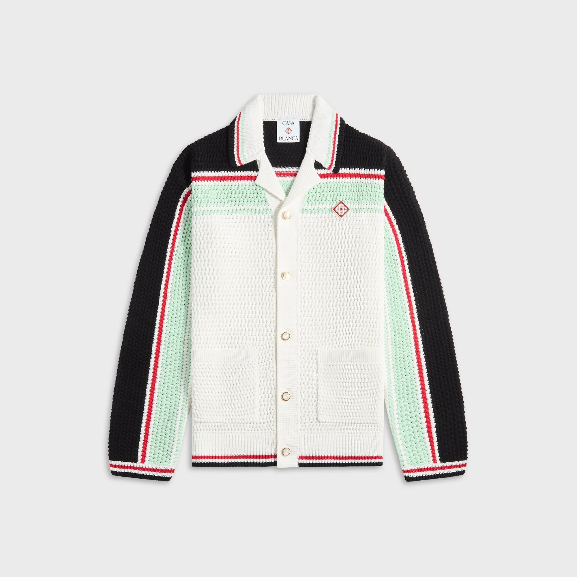 Casablanca Faux Crochet Shirt - Black / Multi sold by Kith