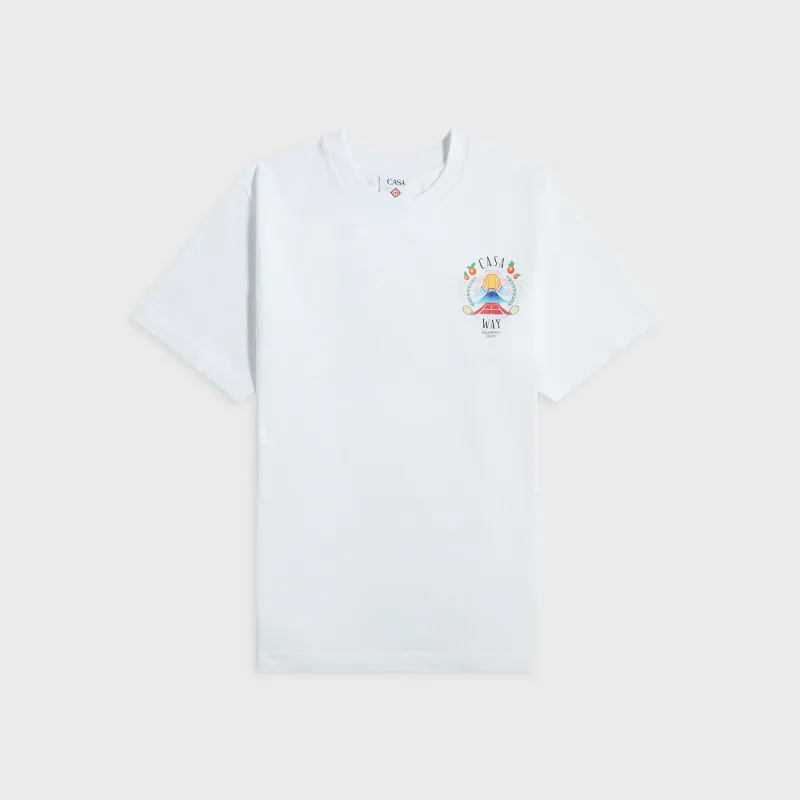Casablanca Casa Way Mountain Printed Tee - White sold by Kith