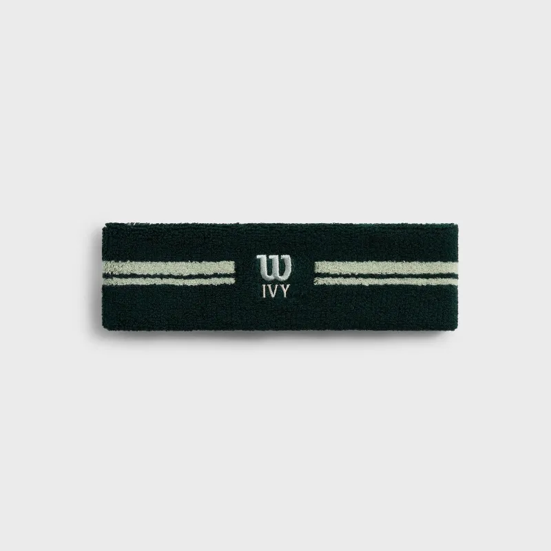 Kith Ivy for Wilson Terry Stripe Headband - Ivy Green sold by Kith