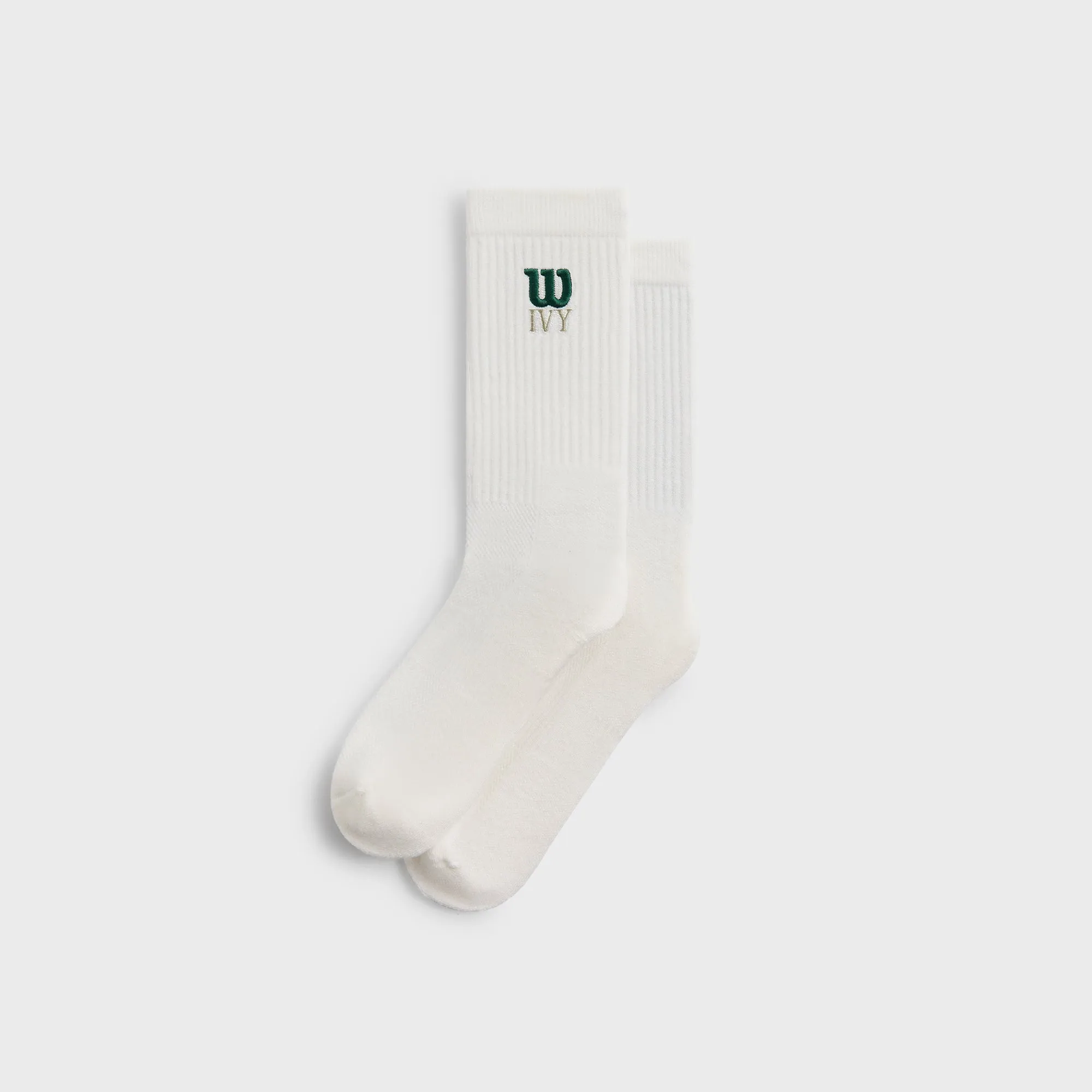 Kith Ivy for Wilson Performance Crew Socks - White sold by Kith