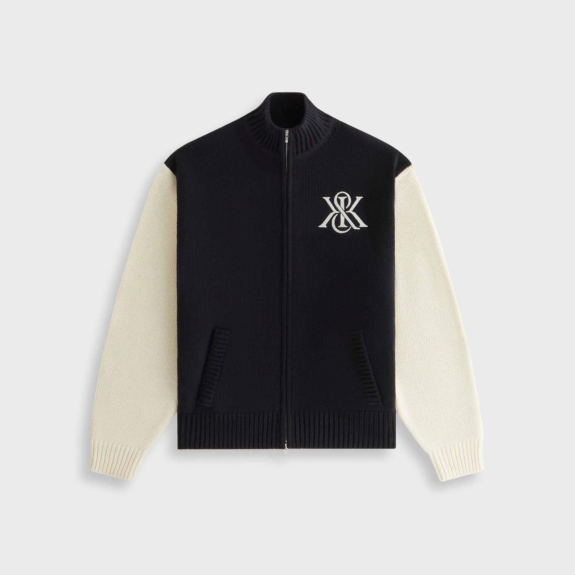 Kith Women Oversized Wyler Full Zip Crest Sweater - Black sold by Kith