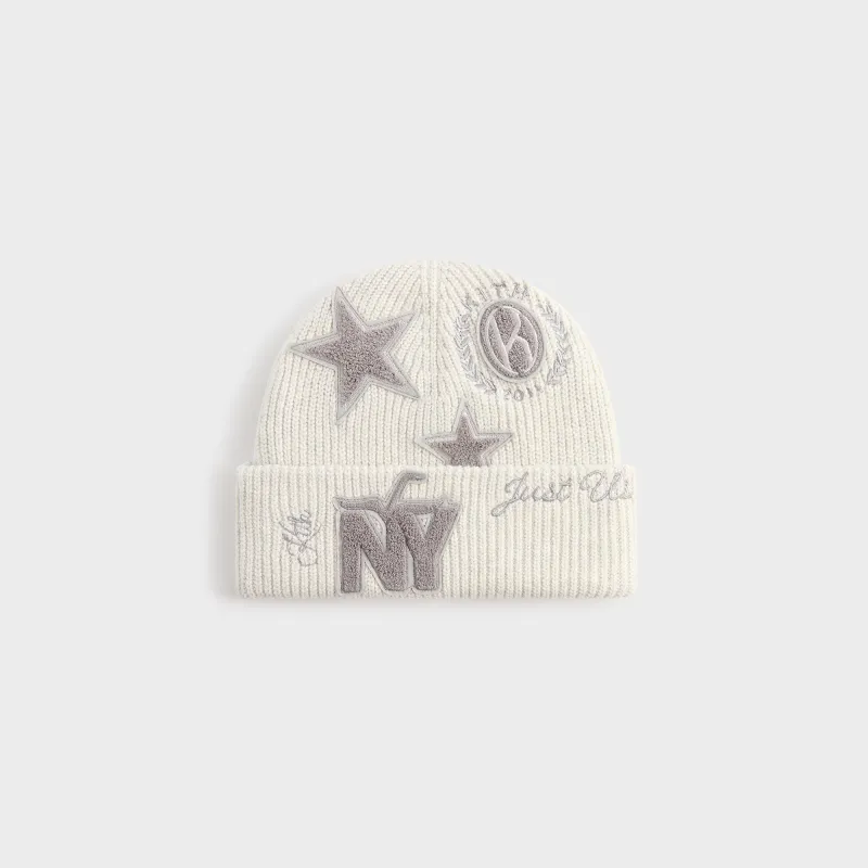 Kith Women Mia Beanie With Patches - Light Heather Grey sold by Kith