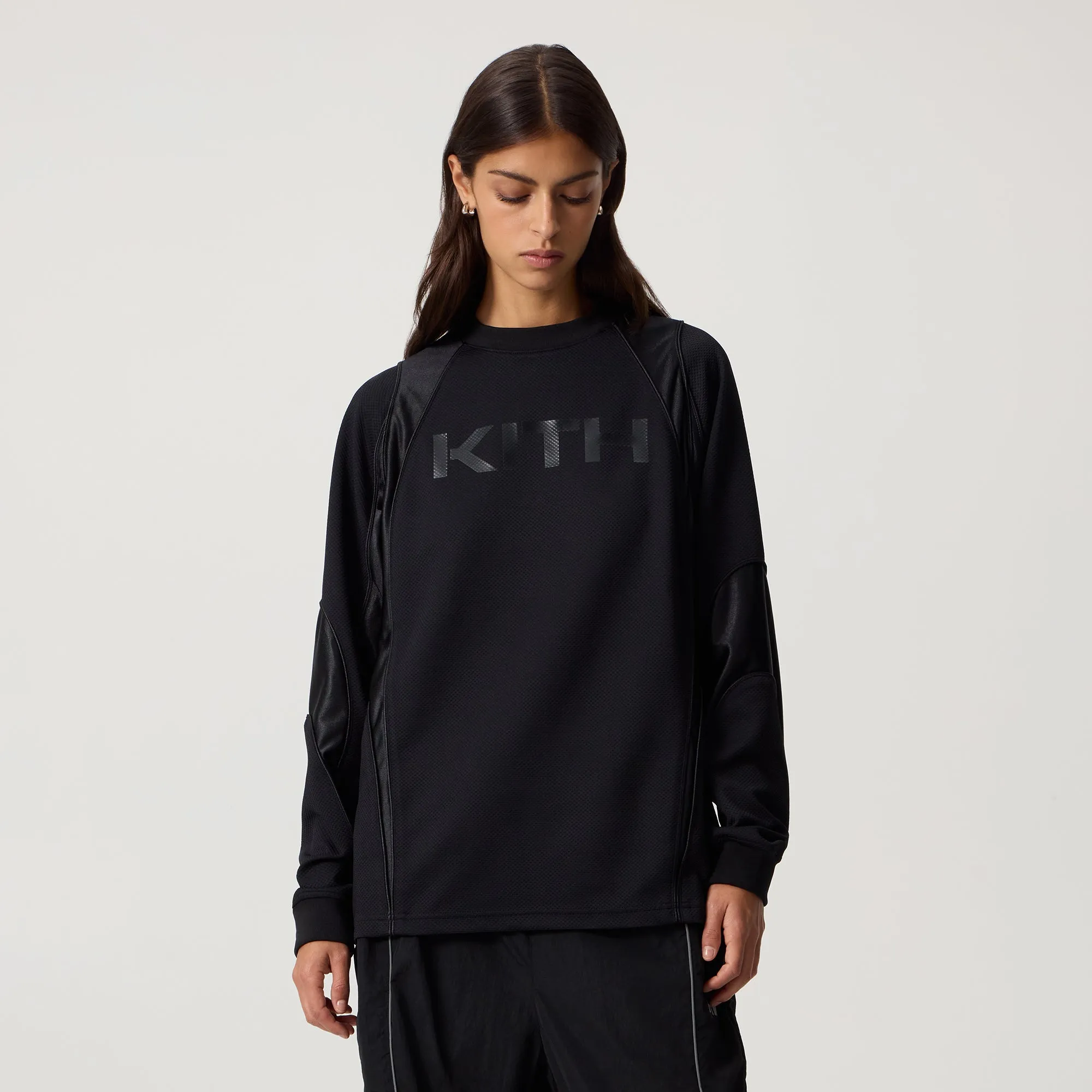 Kith Women Ridley Panelled Tech Long Sleeve - Black sold by Kith product image thumbnail 2