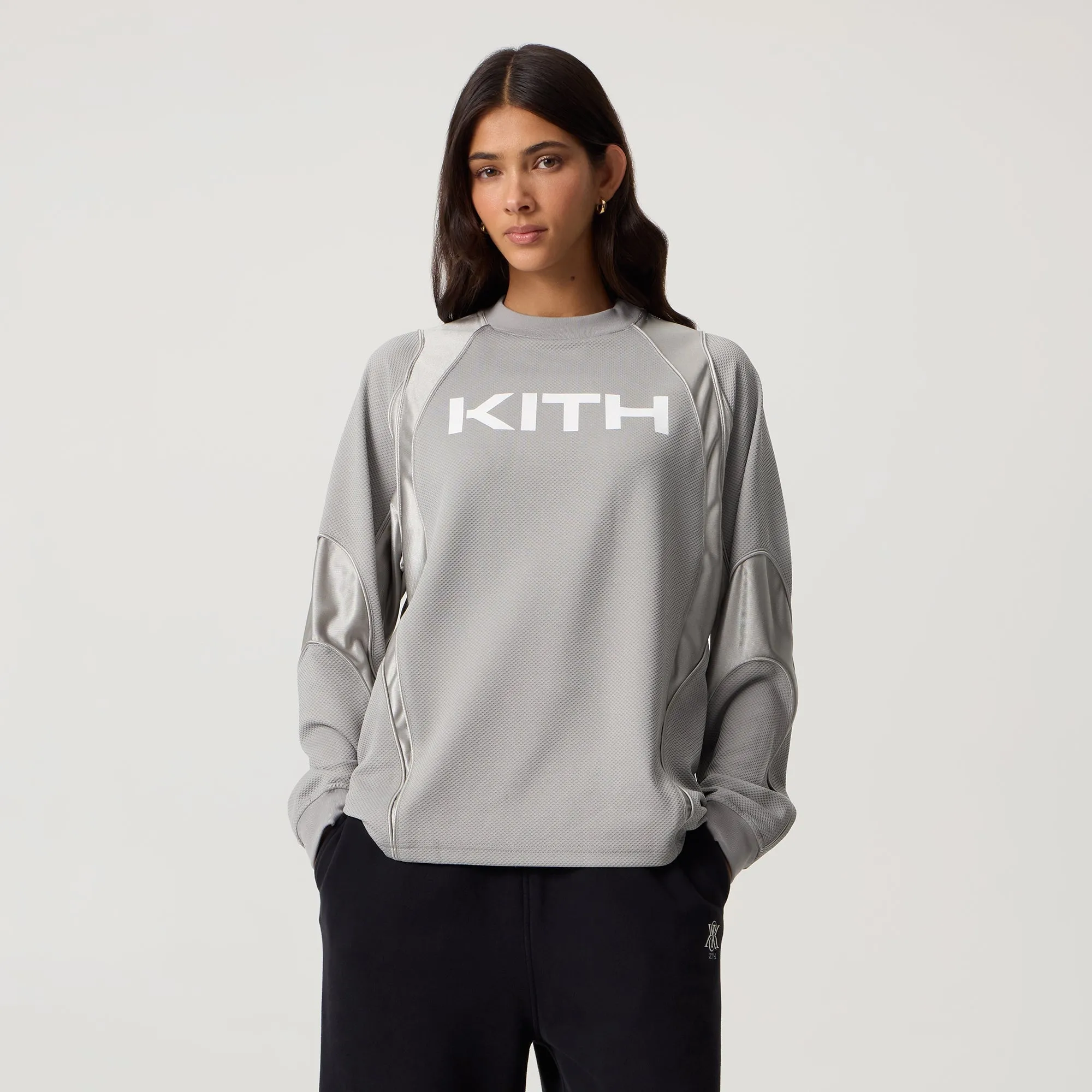 Kith Women Ridley Panelled Tech Long Sleeve - Astronaut sold by Kith product image thumbnail 2