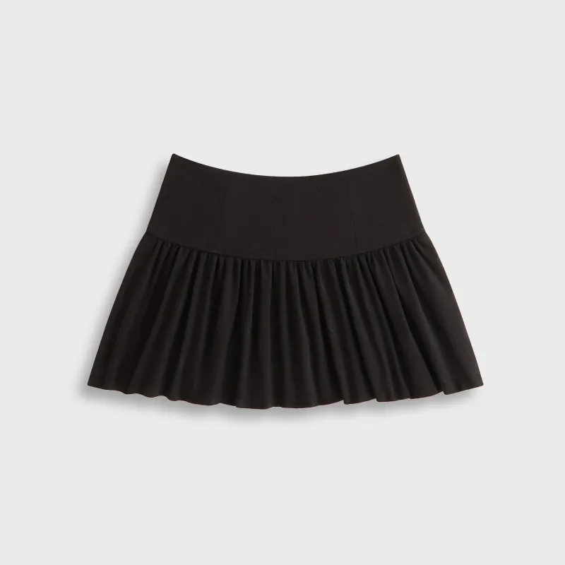 Kith Women Riko Script Faille Mini Skirt - Black sold by Kith