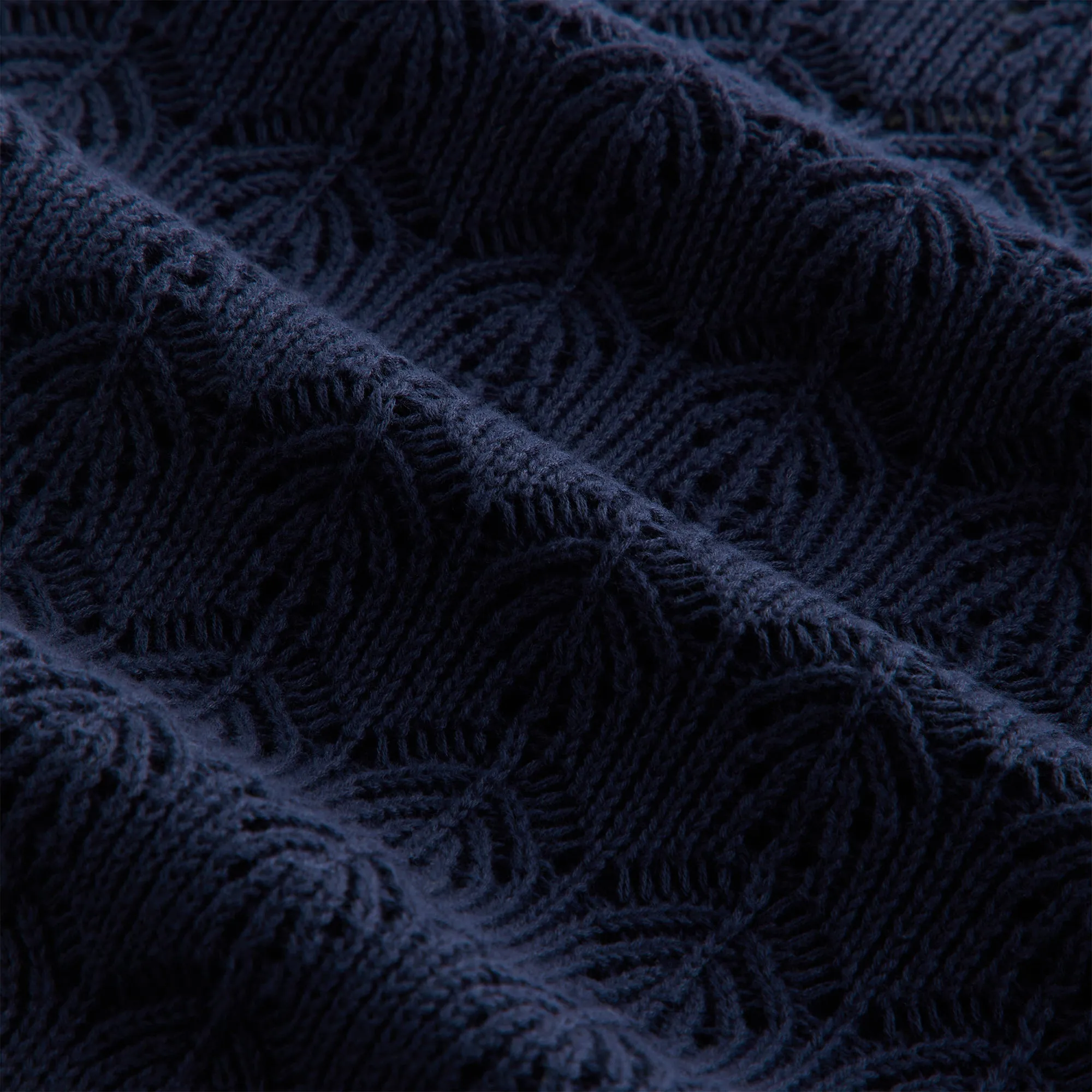 Kith Women Selma Crochet Polo Long Sleeve - Nocturnal sold by Kith product image thumbnail 5