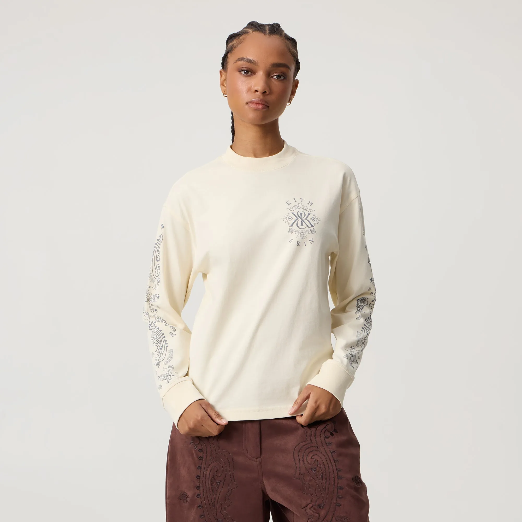 Kith Women Oversized Sonoma Western Kith & Kin Long Sleeve - Sandrift sold by Kith product image thumbnail 2