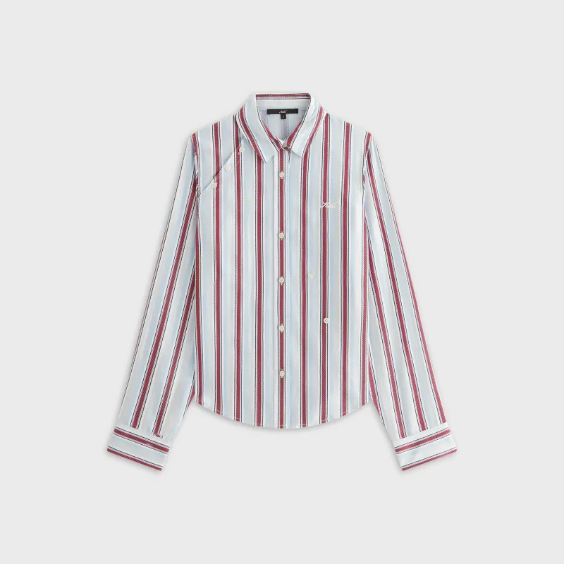 Kith Women Sidney Stripe Asymmetrical Shirt - Tin sold by Kith