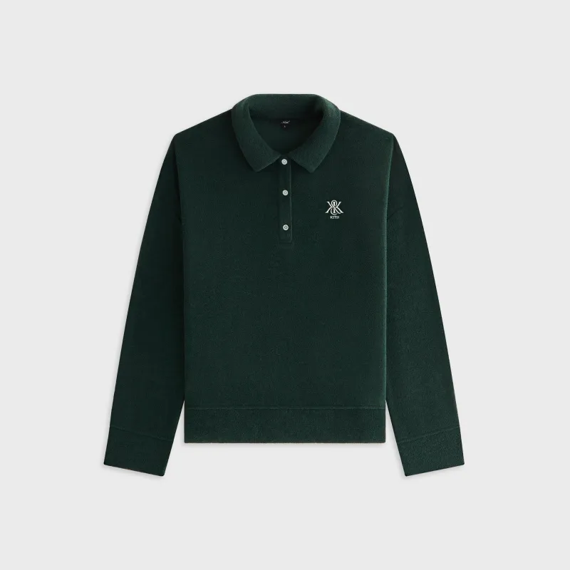 Kith Women Selma Boucle Towel Polo Long Sleeve - Stadium sold by Kith