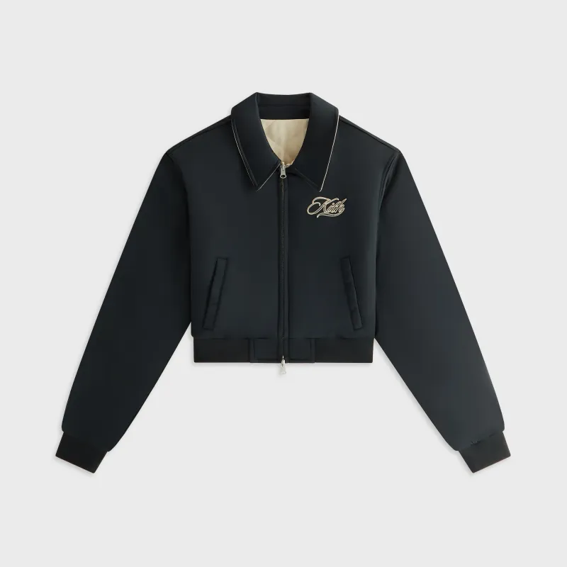 Kith Women Reversible Landry IV Cropped Bomber Jacket - Black sold by Kith