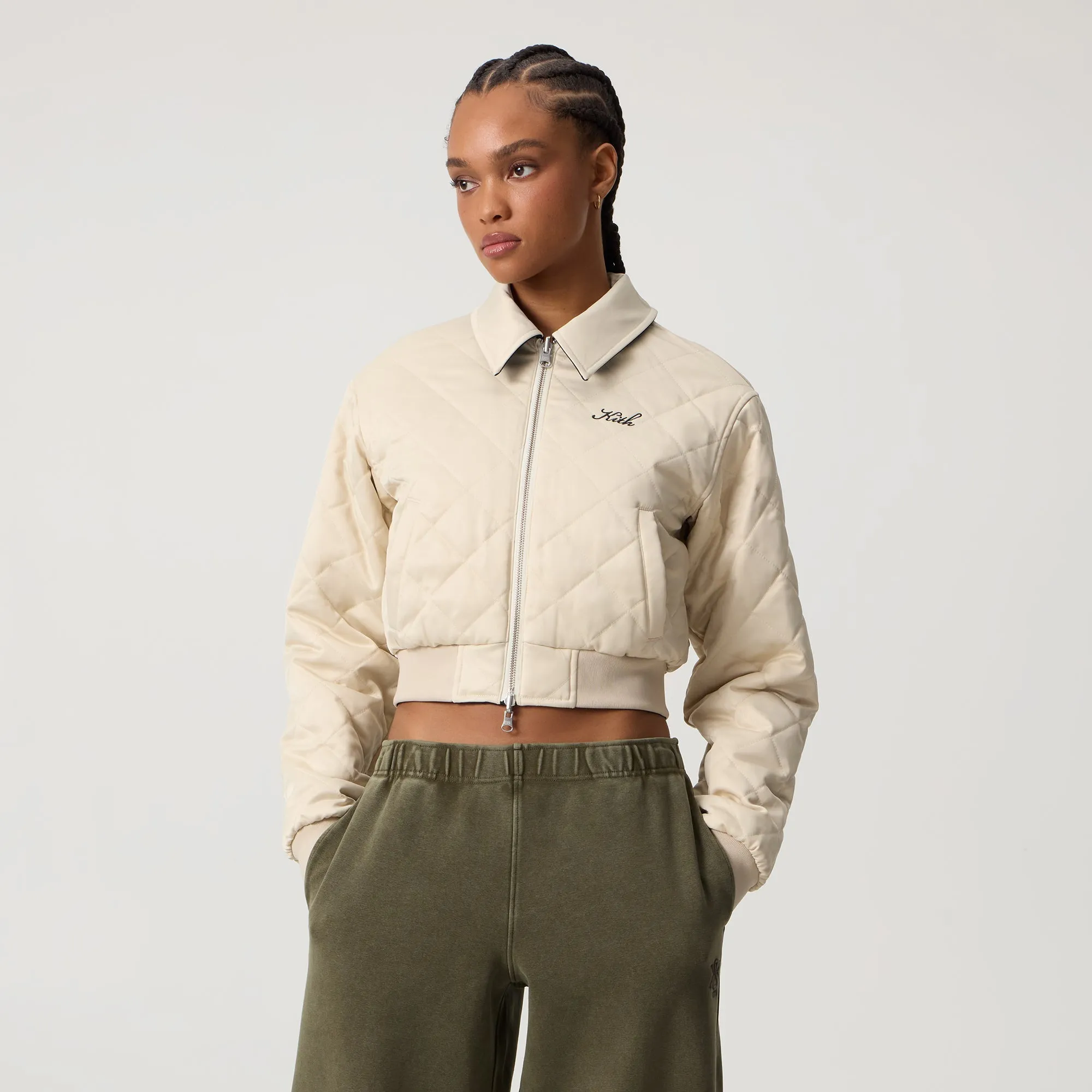 Kith Women Reversible Landry IV Cropped Bomber Jacket - Black sold by Kith product image thumbnail 3
