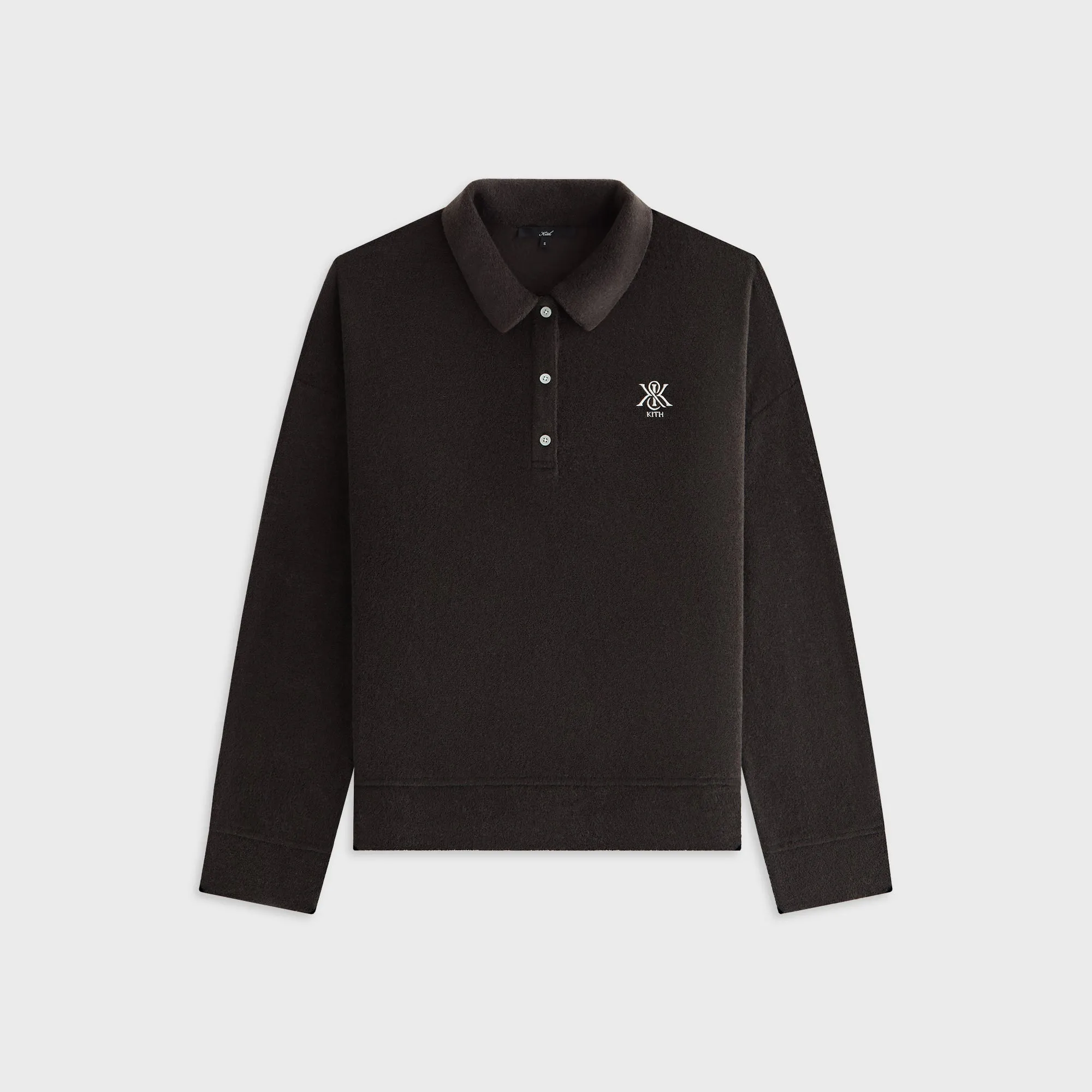 Kith Women Selma Boucle Towel Polo Long Sleeve - Kindling sold by Kith