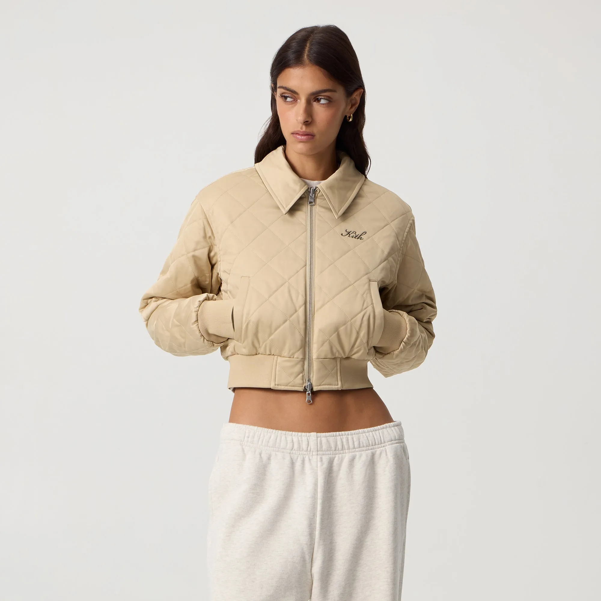 Kith Women Reversible Landry IV Cropped Satin Bomber Jacket - Canopy sold by Kith product image thumbnail 3
