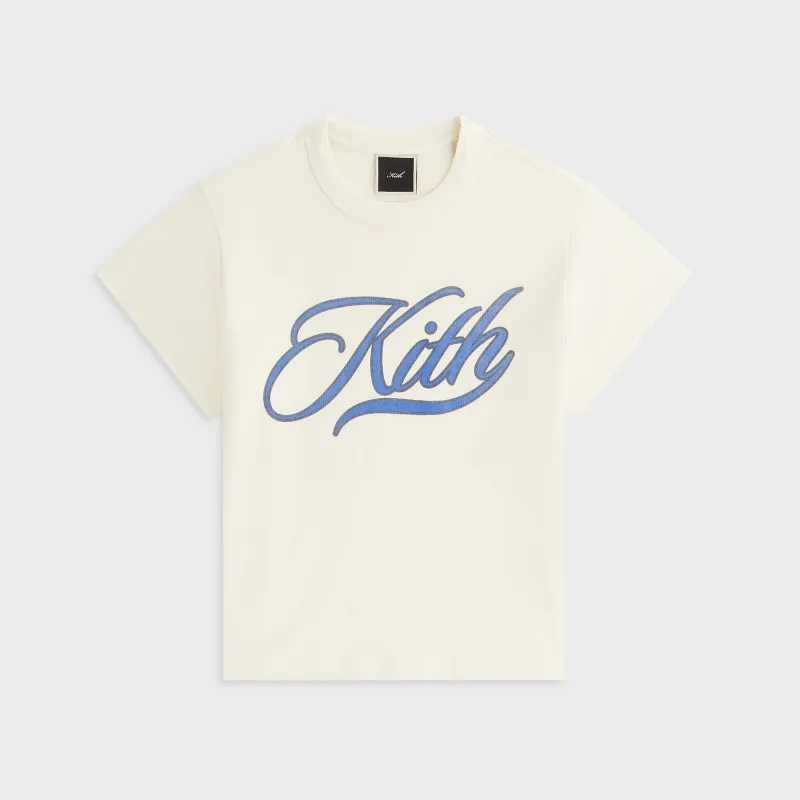 Kith Women Mulberry Vintage Varsity Tee - Sandrift sold by Kith