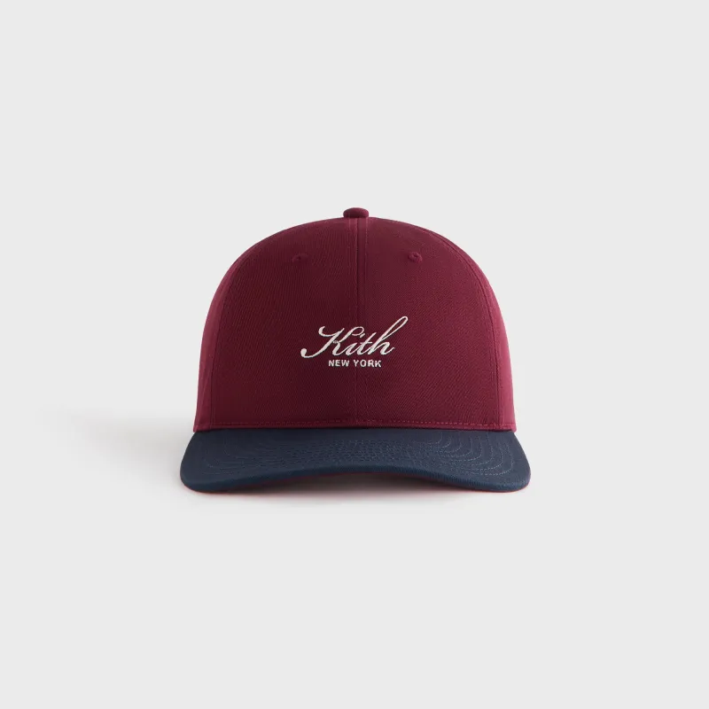 Kith Women Two-Tone Twill Kith Script Classic Cap - Magma sold by Kith