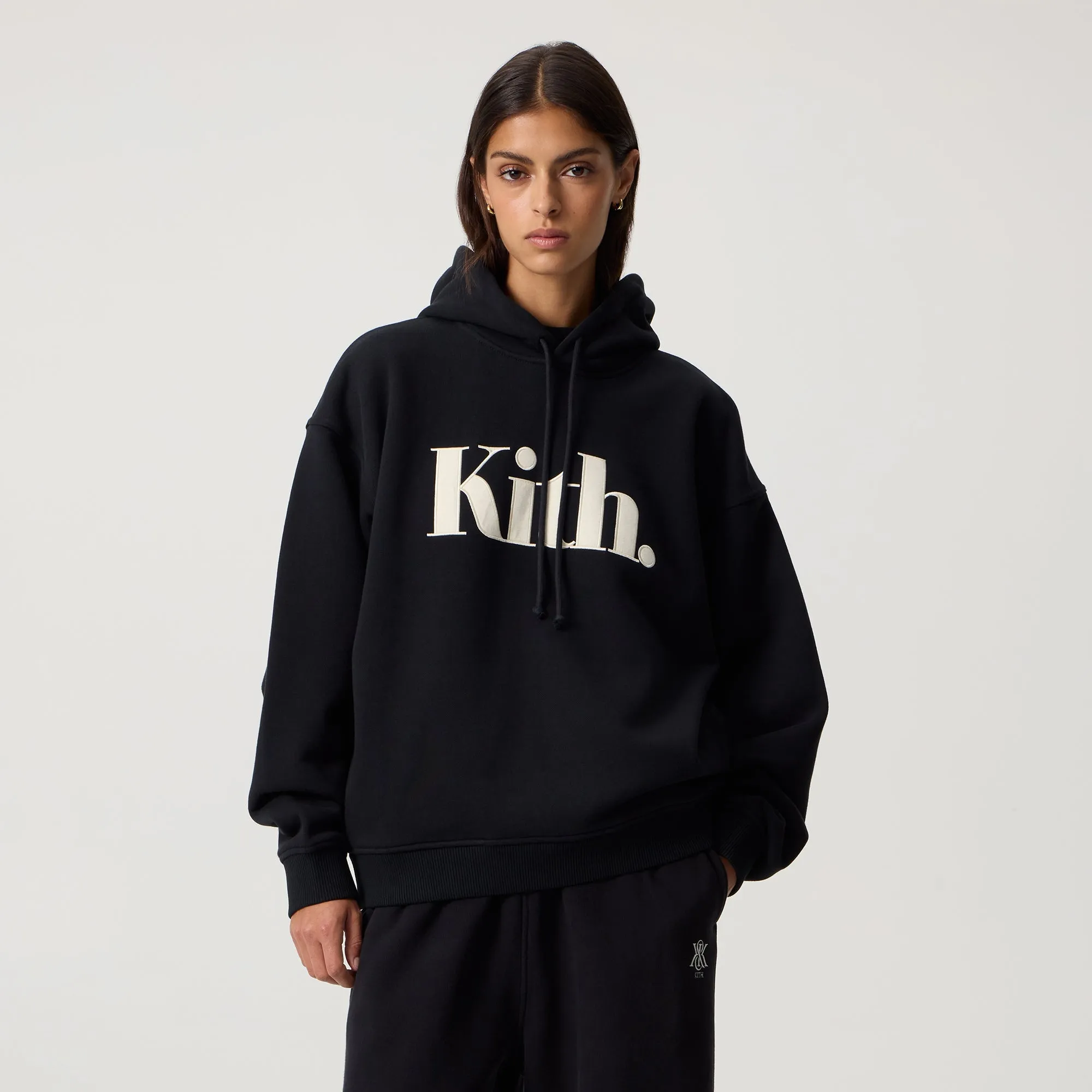 Kith Women Maverick Punctuated Logo Hoodie - Black sold by Kith product image thumbnail 2