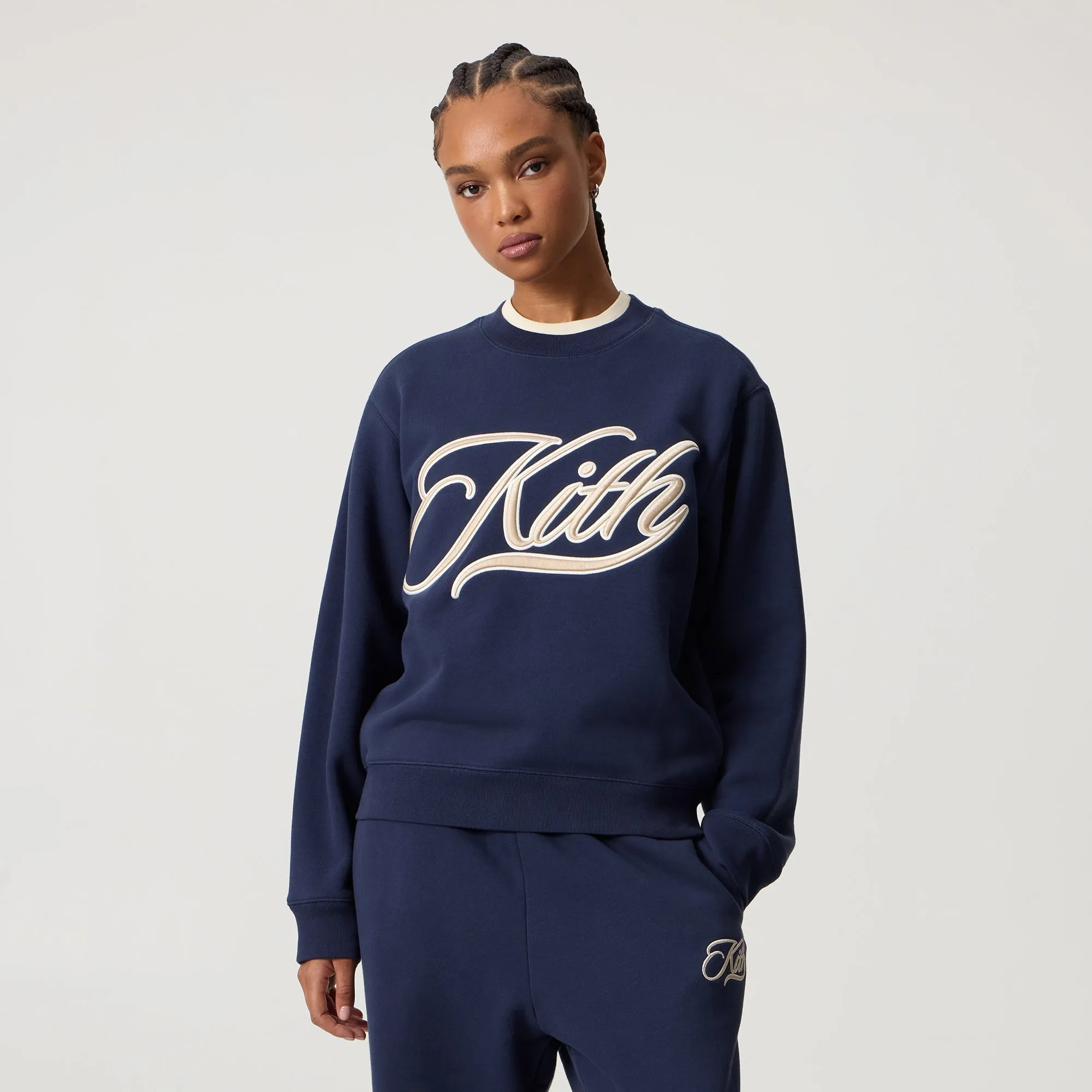 Kith Women Ashwin Varsity Crewneck - Nocturnal sold by Kith product image thumbnail 2