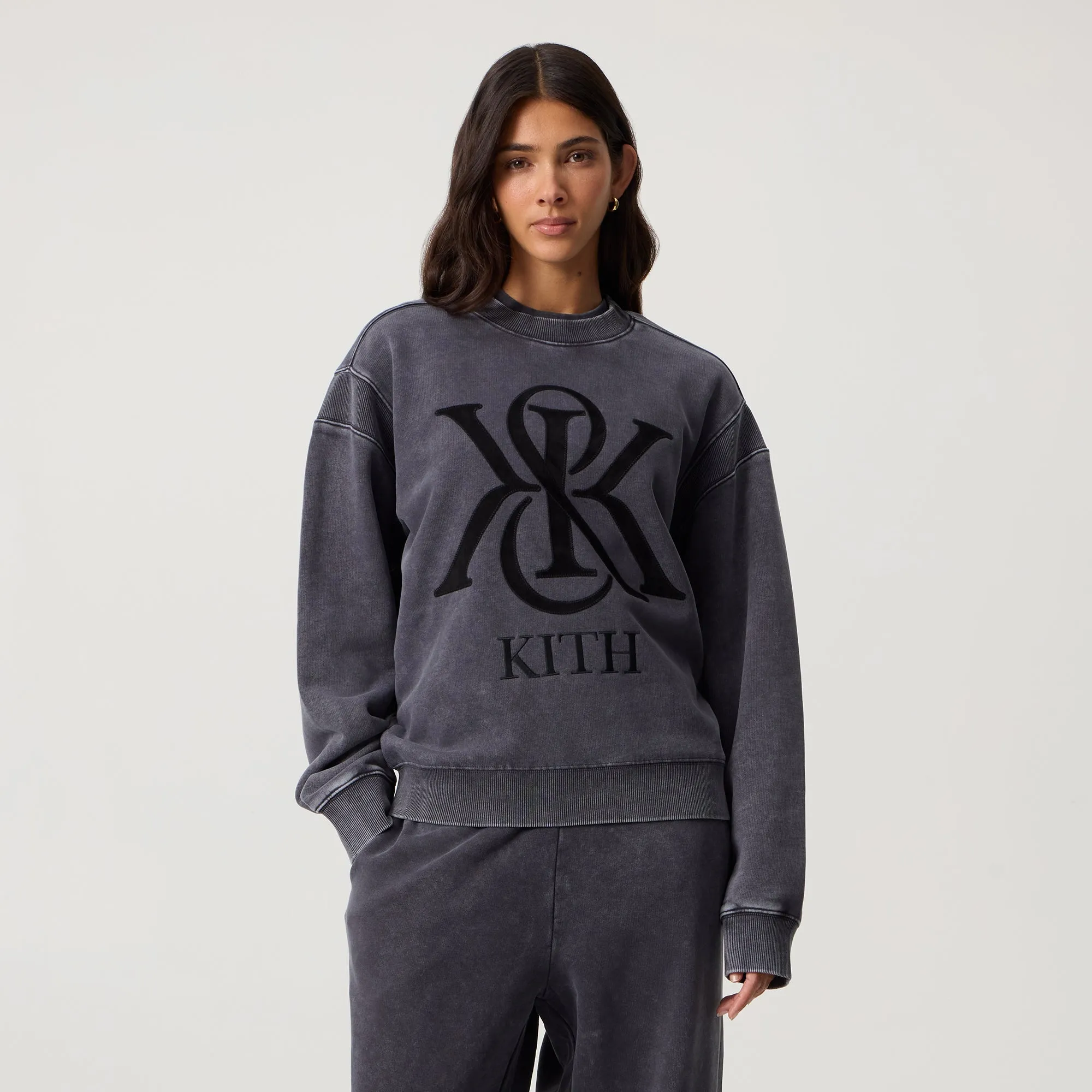 Kith Women Asher III Crest Crewneck - Black sold by Kith product image thumbnail 2