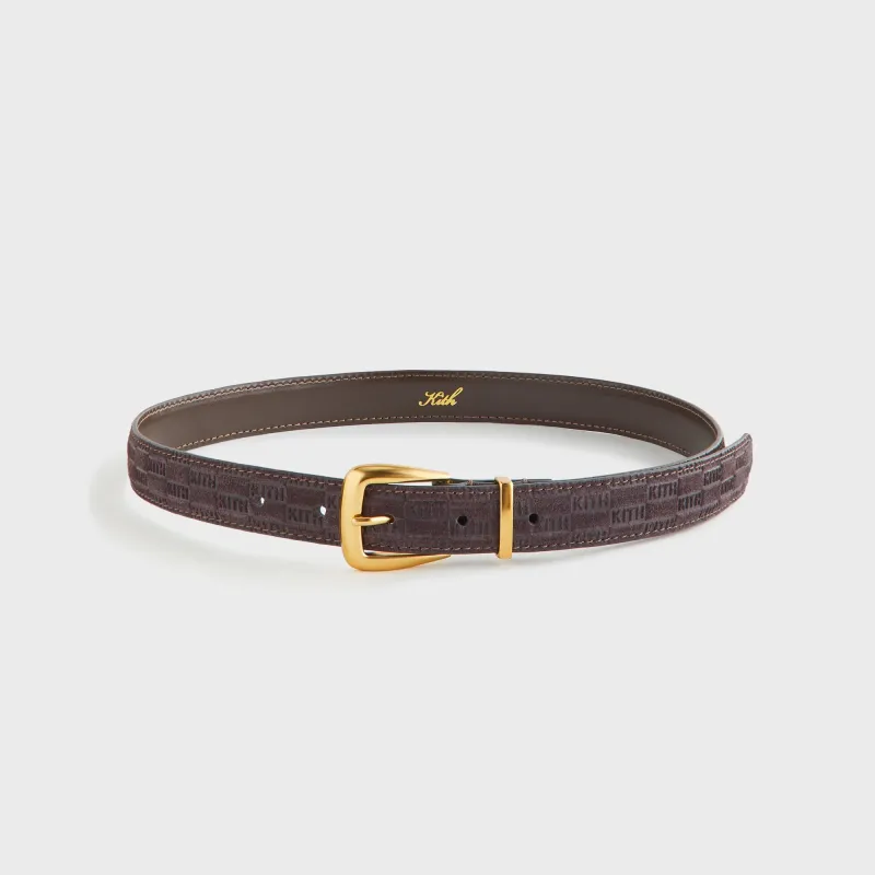 Kith Women Monogram Debossed Suede Belt - Incognito sold by Kith