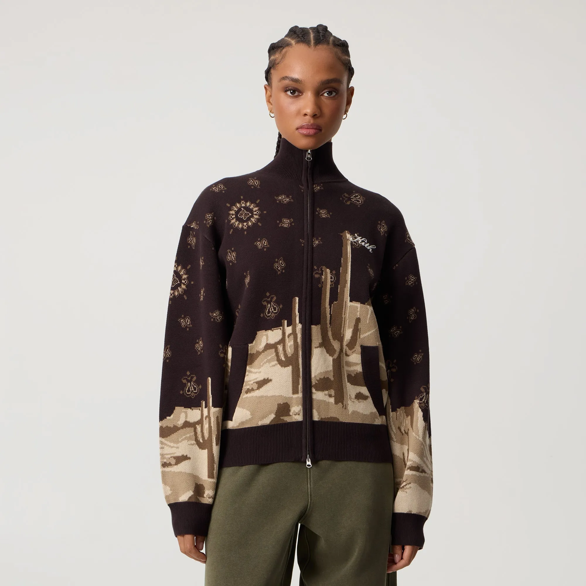 Kith Women Oversized Wyler Desert Full Zip Sweater - Incognito sold by Kith product image thumbnail 2
