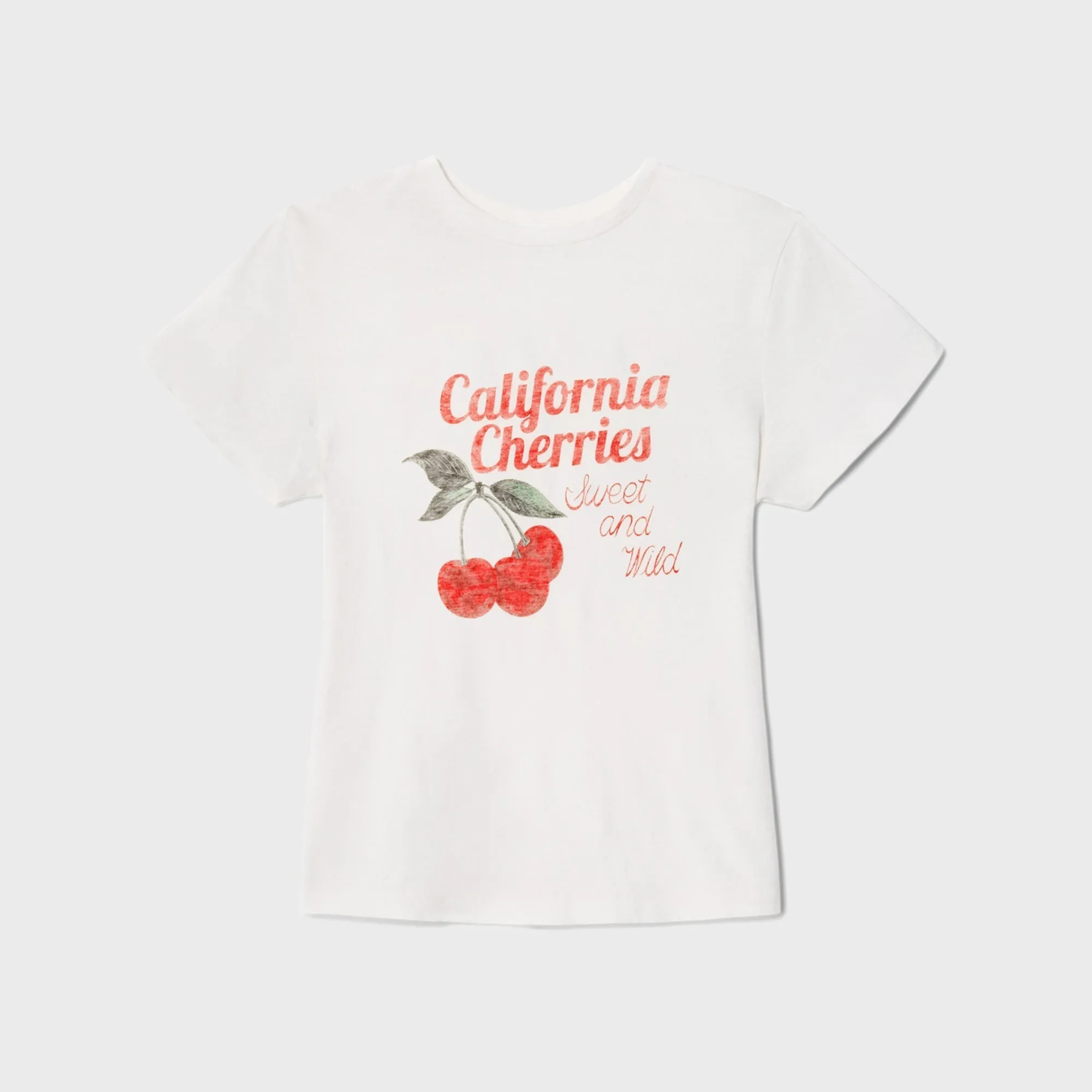 ReDone Tiny Tee Cherries - Vintage White sold by Kith