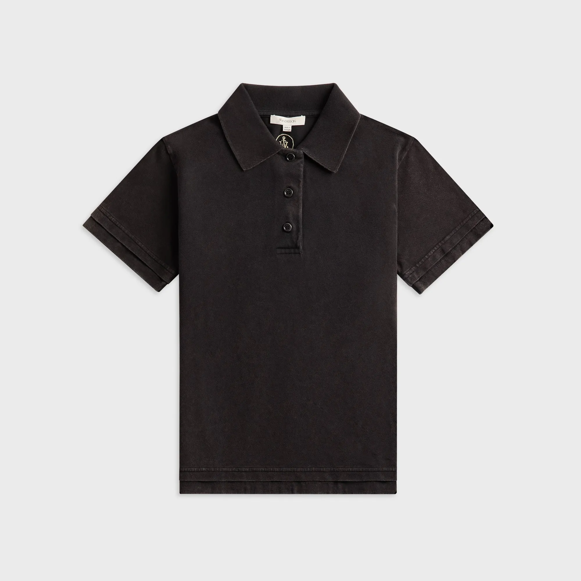 JW Anderson Layered Short Sleeve Polo Top - Black sold by Kith