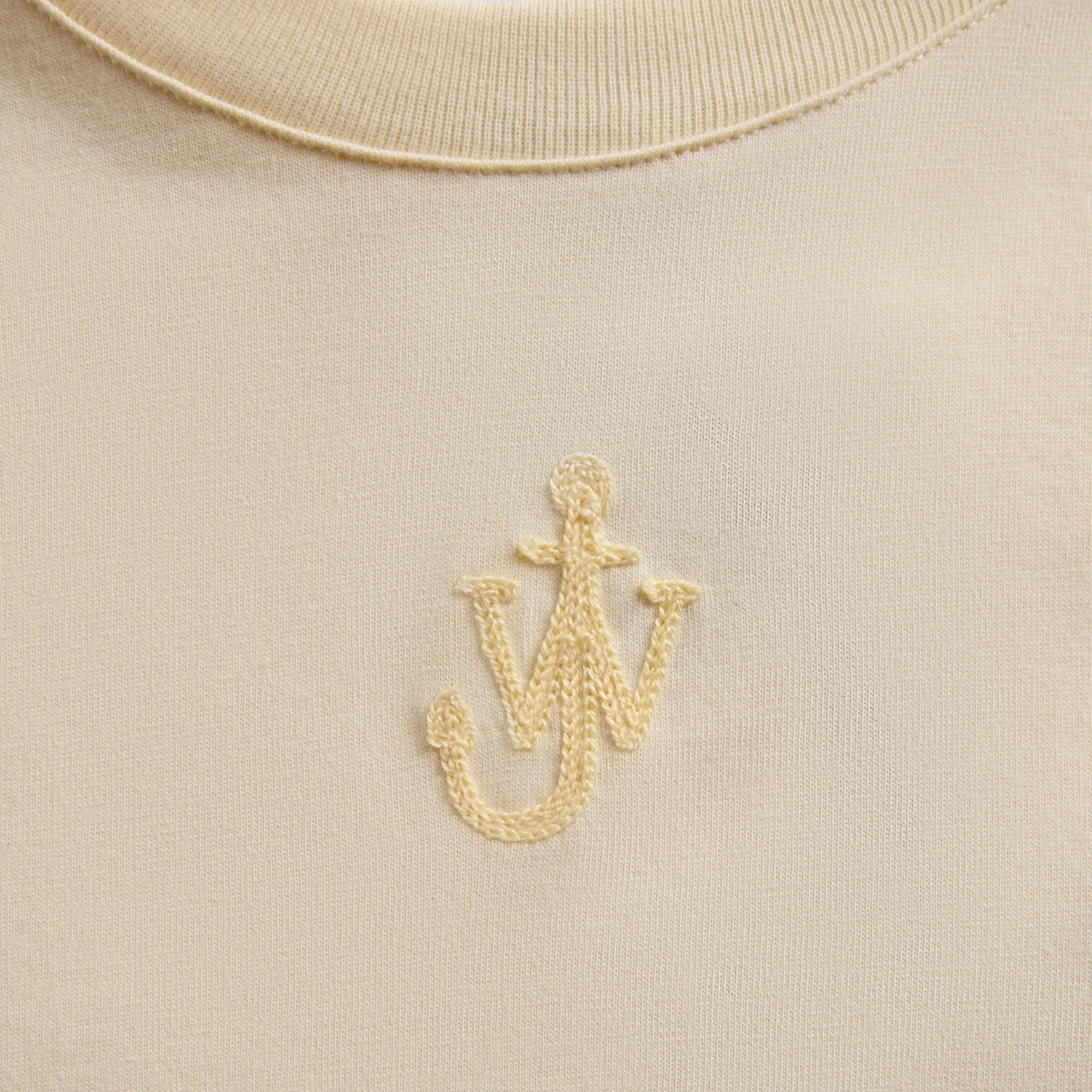 JW Anderson Anchor Embroidery Panelled Cropped Tee - Buttermilk sold by Kith product image thumbnail 3