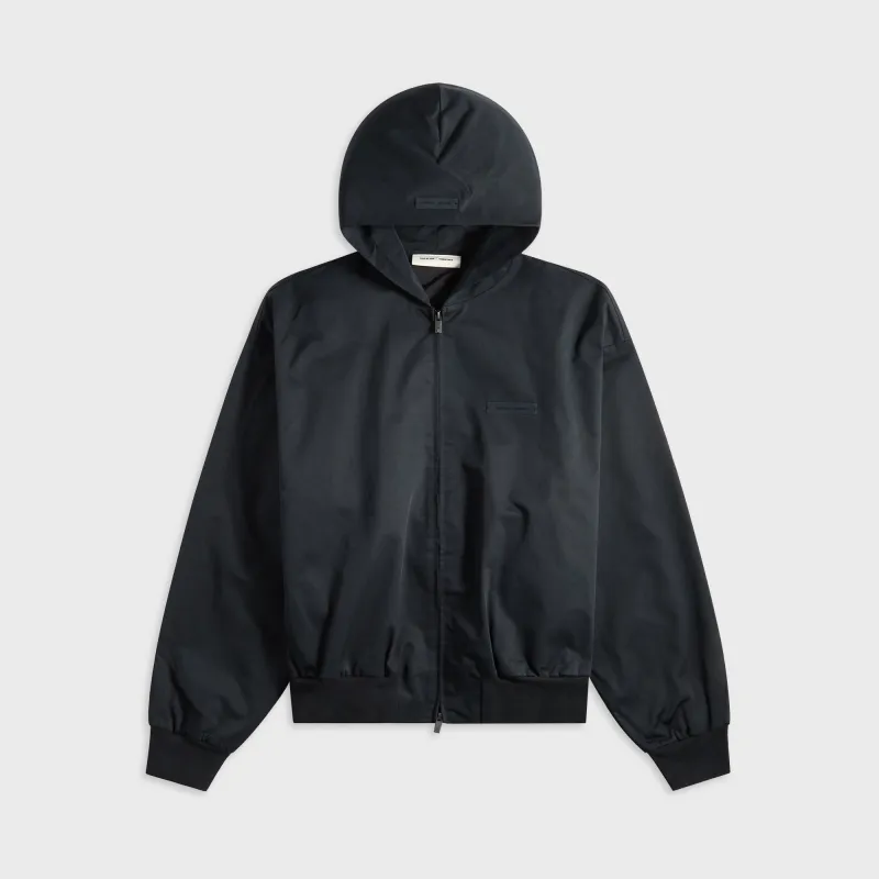 Essentials Poly Cotton Twill Hoodie - Jet Black sold by Kith