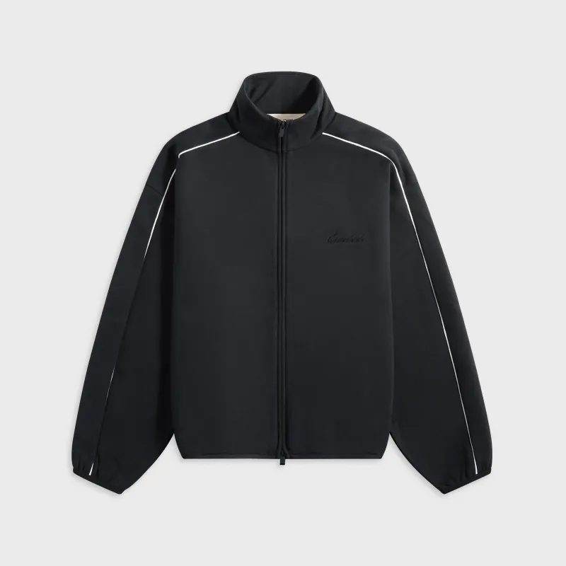 Essentials Modern Fit Fleece Track Jacket - Jet Black / Cloud White sold by Kith