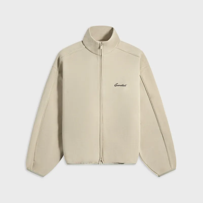 Essentials Modern Fit Fleece Track Jacket - Abbey Stone made by Essentials