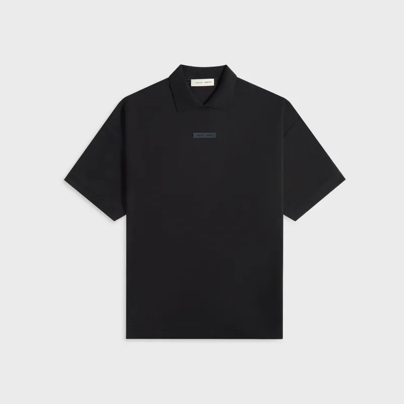 Essentials 90S Fit Pique Polo - Jet Black sold by Kith
