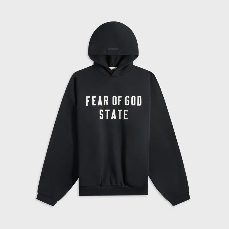 Essentials 90S Fit Fleece Hoodie - Jet Black sold by Kith