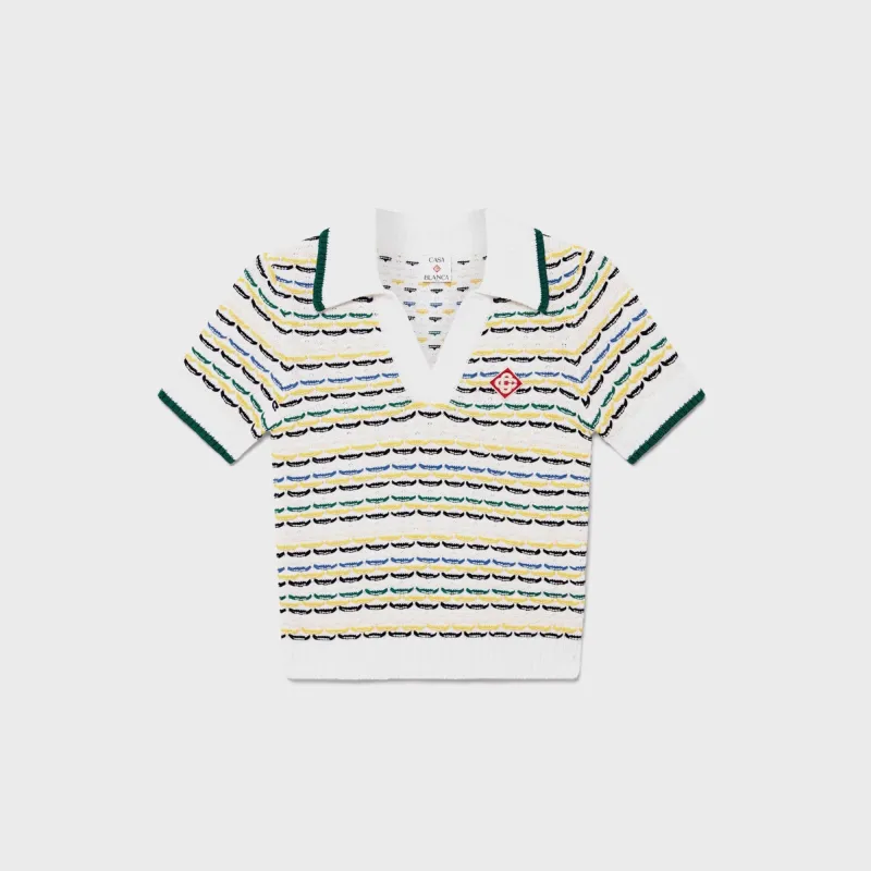 Casablanca Tuck Stitch Polo - Multi sold by Kith