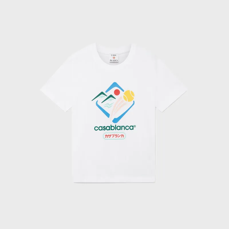 Casablanca Montagne Sportif Fitted Tee - White sold by Kith