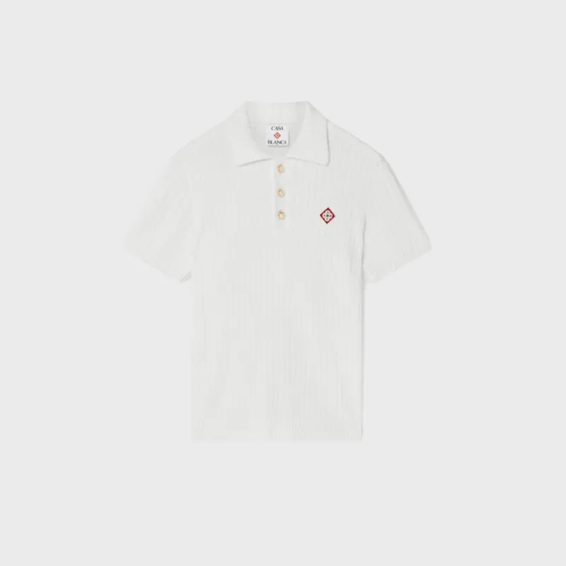 Casablanca Boucle Polo - White sold by Kith
