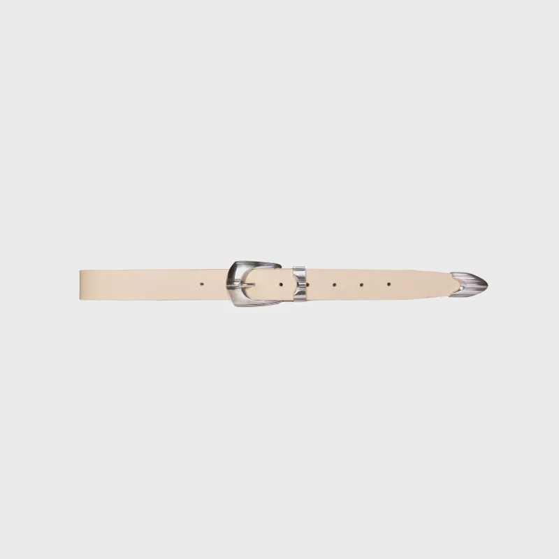 Black Suede Studio Neve Belt - Cream Leather sold by Kith