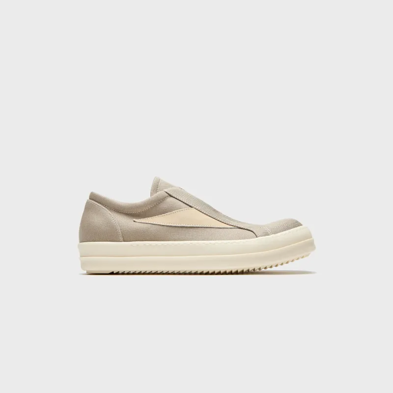 Rick Owens Laceless Vintage Sneaks - Dirty Pearl / Milk / Milk sold by Kith